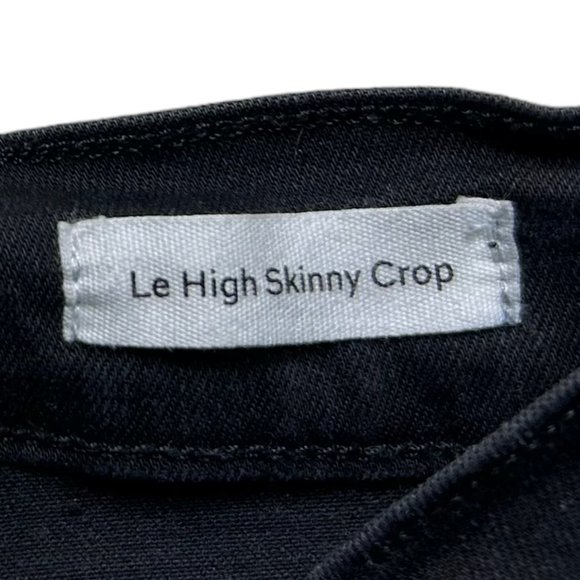 Frame Denim Jeans Le High Skinny Crop Womens Size 26 Distressed Black Wash - Picture 8 of 11